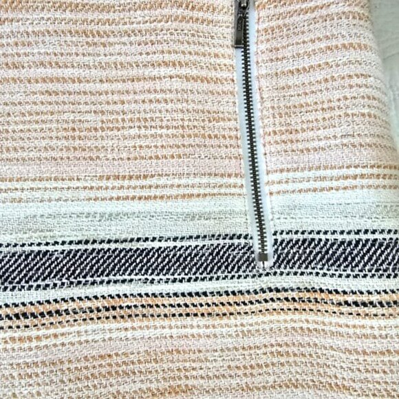 Ann Taylor Loft Women's Tweed Mini Skirt Size 14 Pink Peach Zipper Pockets - Picture 3 of 15